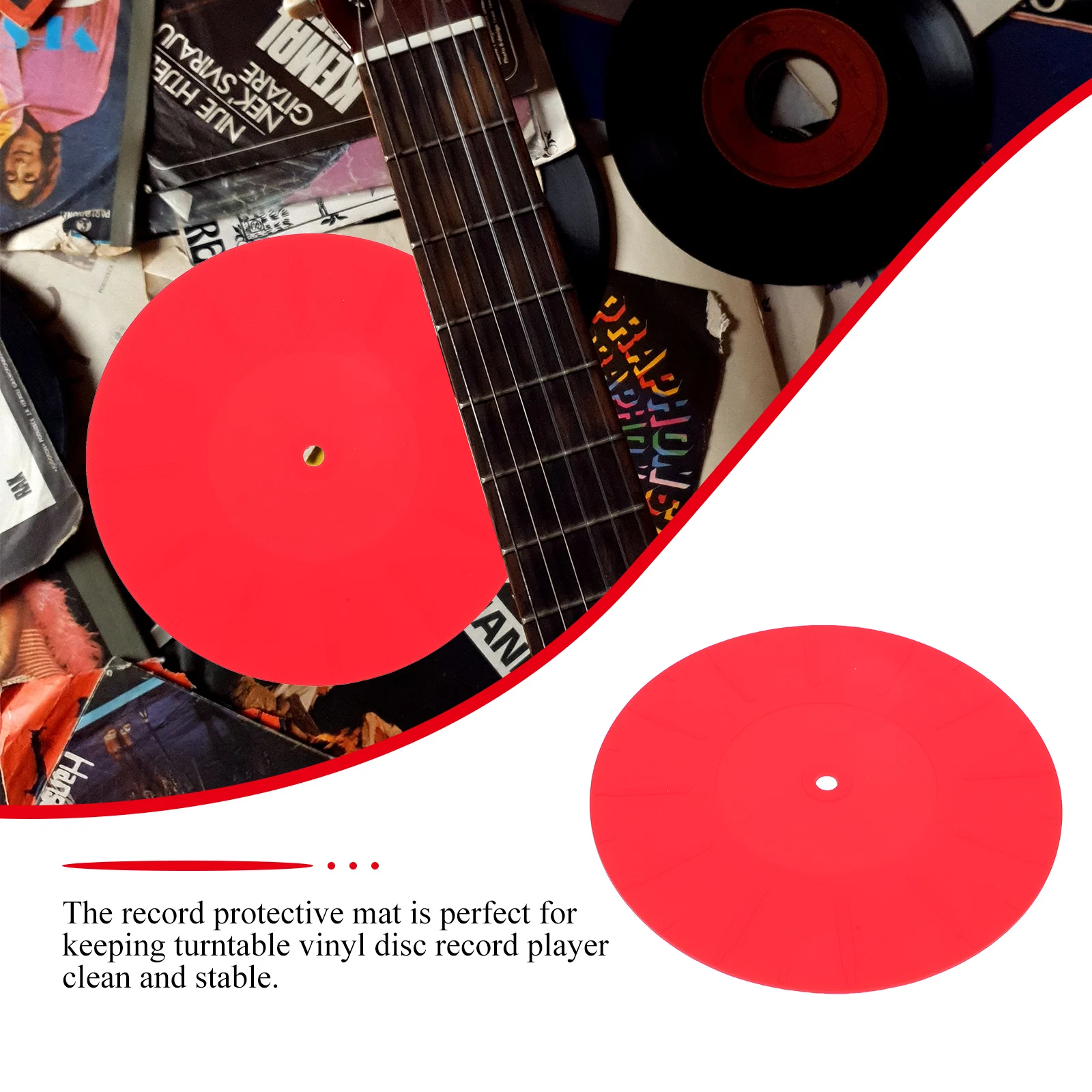 

Disc Protective Mat Silicone Turntable Platter Pad 170mm Anti-Static Audio Player Mat for Vinyl Record Stability Noise Reduction