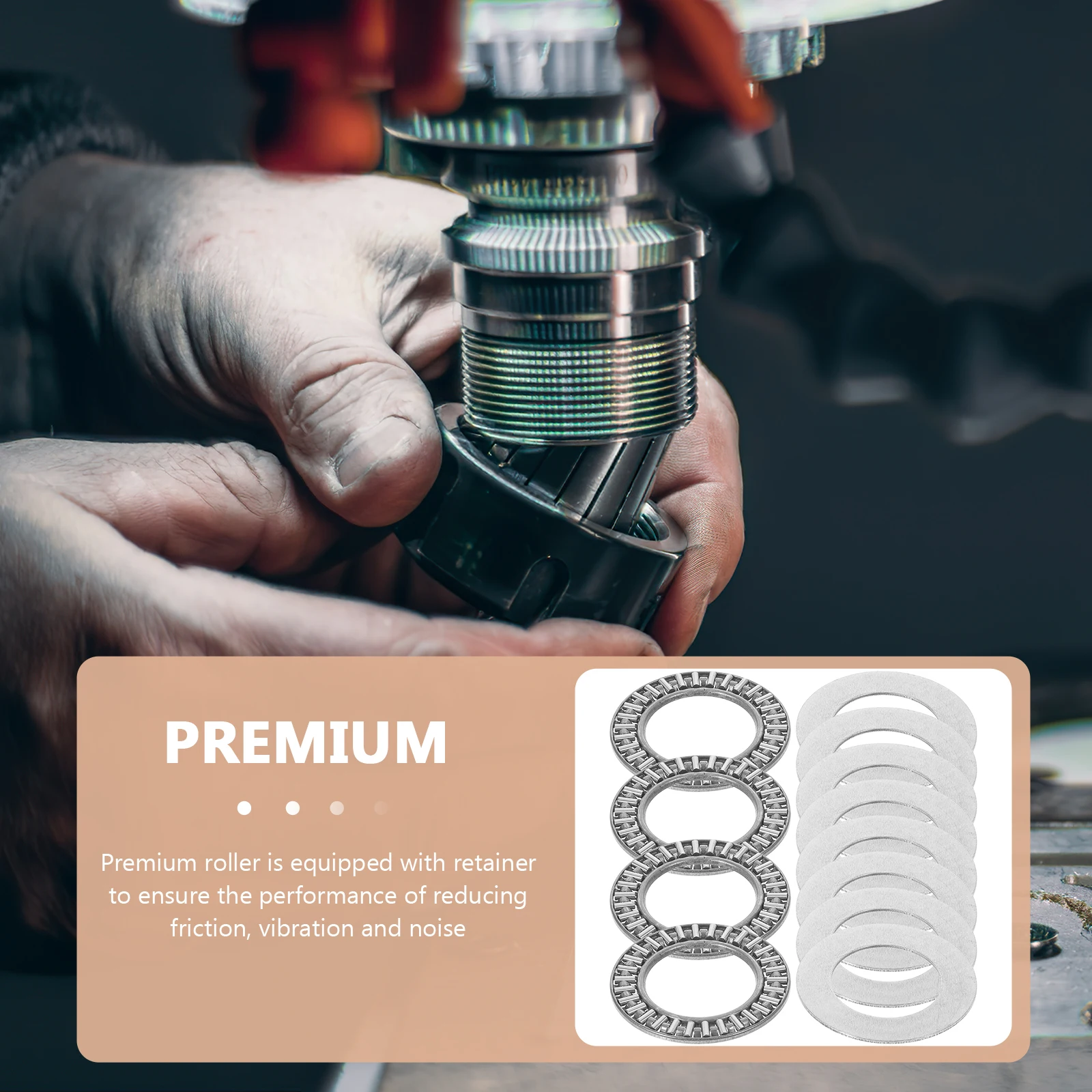 

4 Sets Thrust Needle Roller Bearing High Temperature Wear Resistant Axial Load Industrial Replacement Flat Opening Bearing For