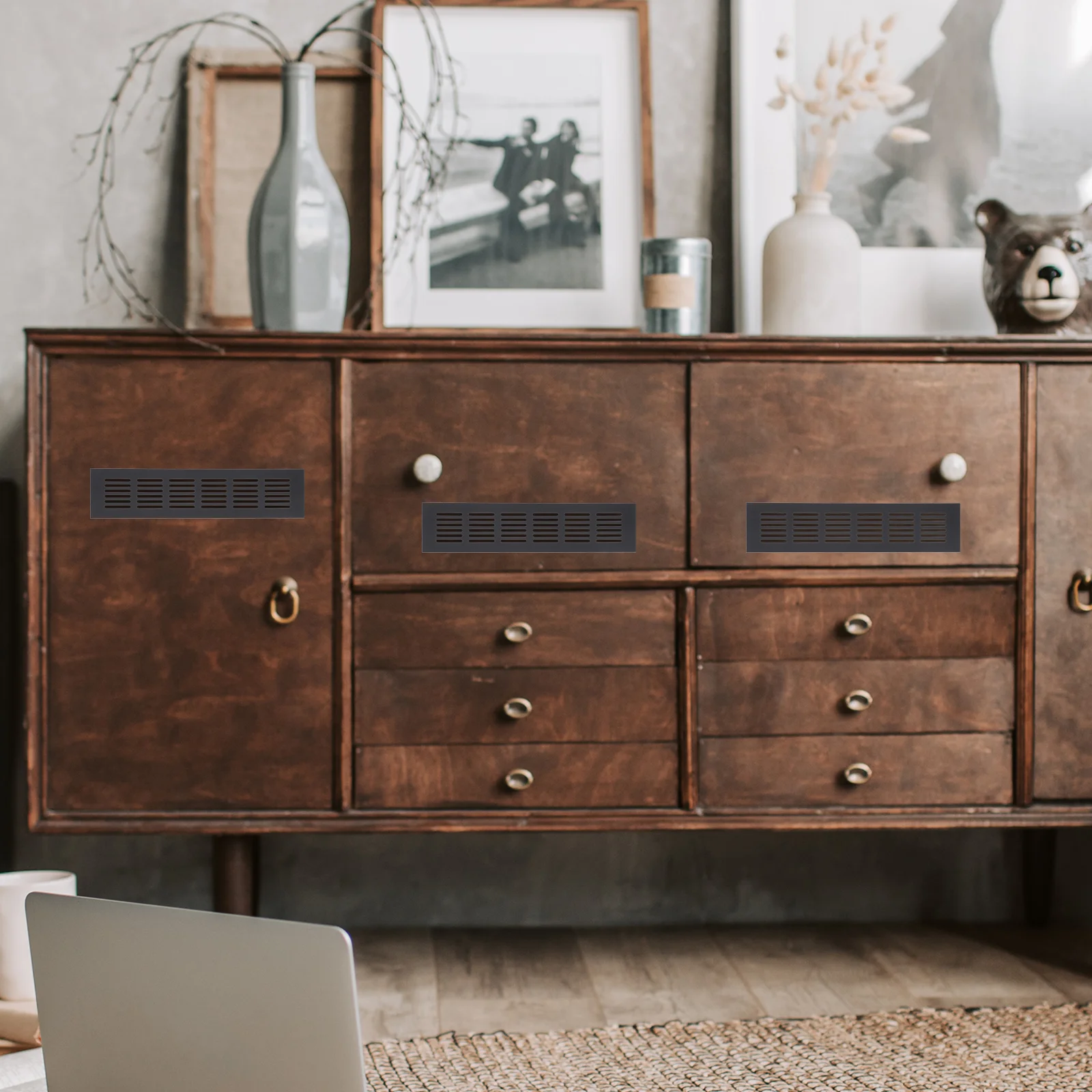 Cabinet Vent Covers Rectangular Rectangle Furniture Breathable Mesh Aluminum Alloy Air Wind