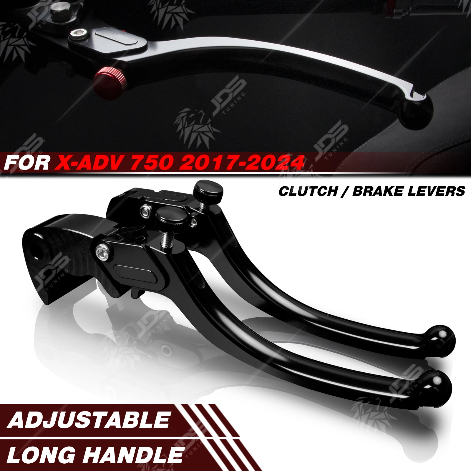 

JDSTUNING For Honda X-ADV 750/XADV750 2017-2024 Stepless Clutch Lever Brake Lever Set Long Handle Levers Motorcycle Accessories