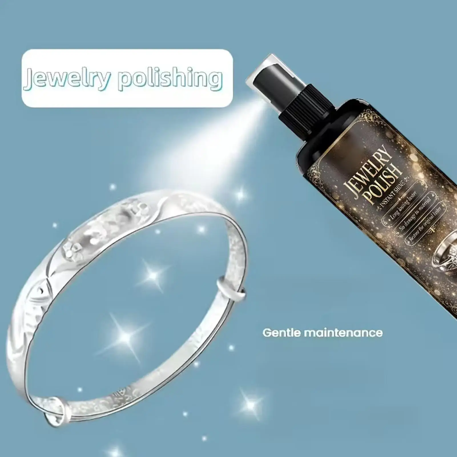 Jewelry polishing spray, jewelry oxidation polishing agent, polishing compound; suitable for  gold and silver bracelets necklace