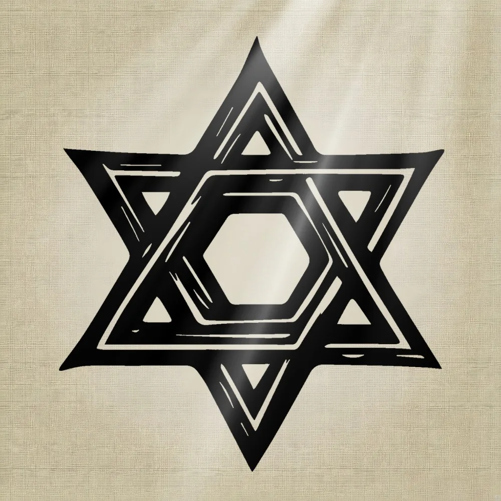 CIFBUY Iron Wall Art Star of David Metal Sculpture Hanging Plaque Rustproof Home Office Modern Horizontal Decor