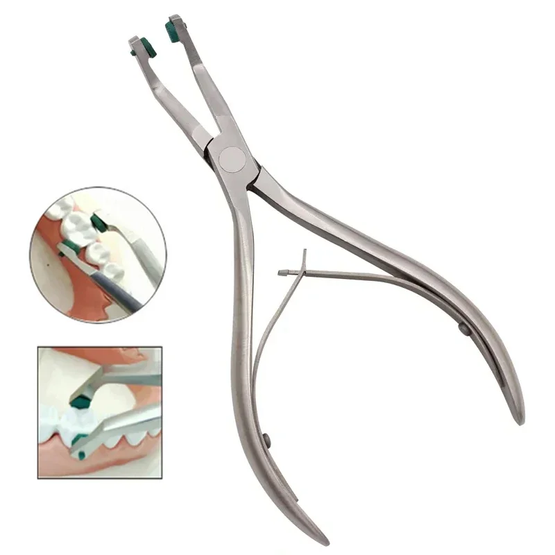 

3Pcs Dental Crown Remover Plier With Green Rubber Green Tips Dentist Temporary Crown Remover Tools