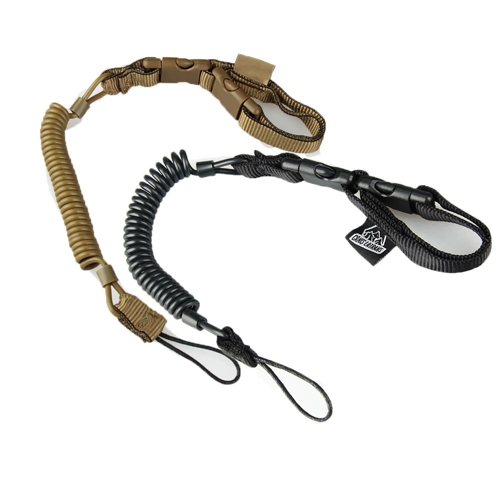 

Hunting Anti-lost Elastic Lanyard Rope Military Spring Safety Strap Gun Rope For Key Ring Chain Flashlight Hunting Accessories