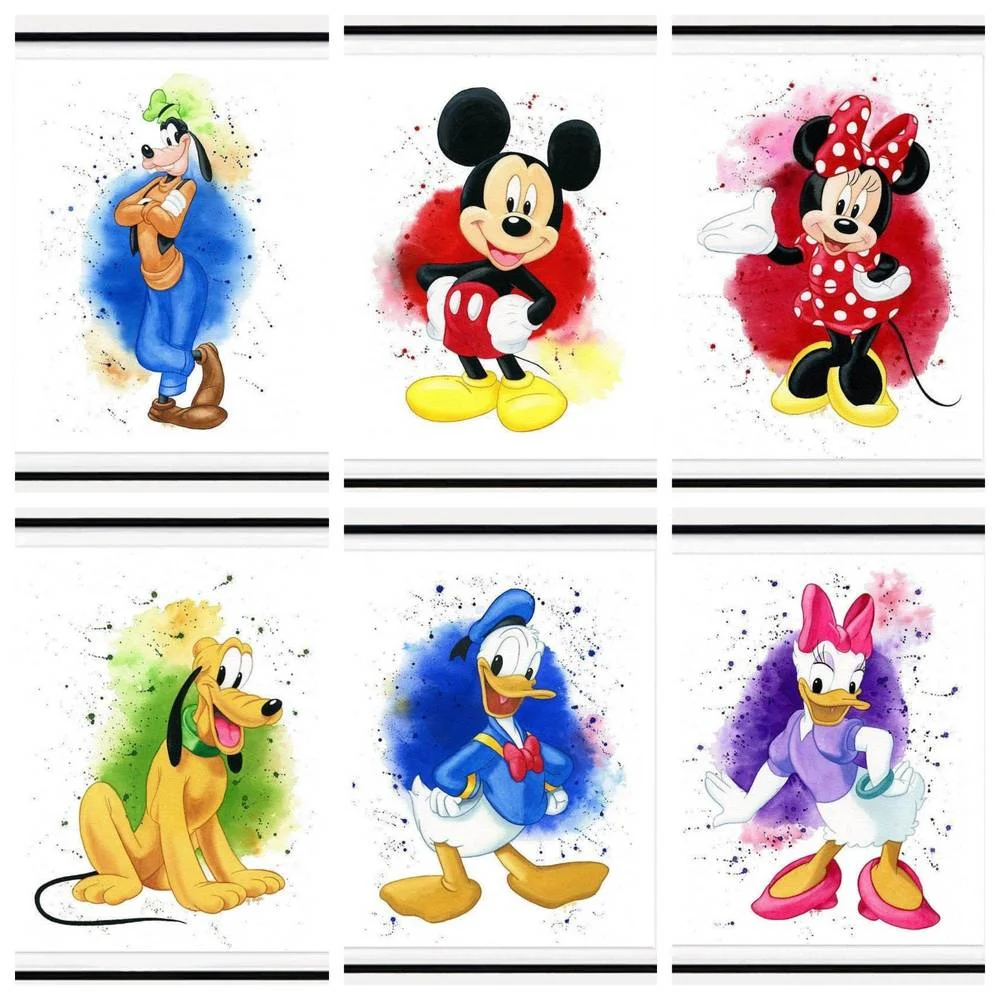 Disney 5D DIY Diamond Painting Cross Stitch Set Mickey Mouse Donald Duck Handicrafts Children's Gifts Home Wall Art Decoration