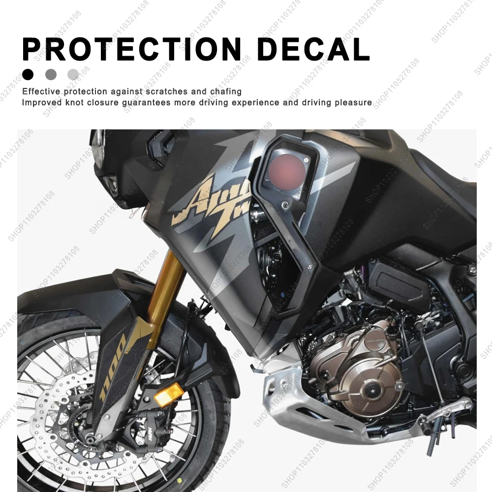 For Honda Africa Twin Adv 2024 Motorcycle Anti slip Fork Guards Mudguard Protection Sticker 3D Epoxy Resin Decals