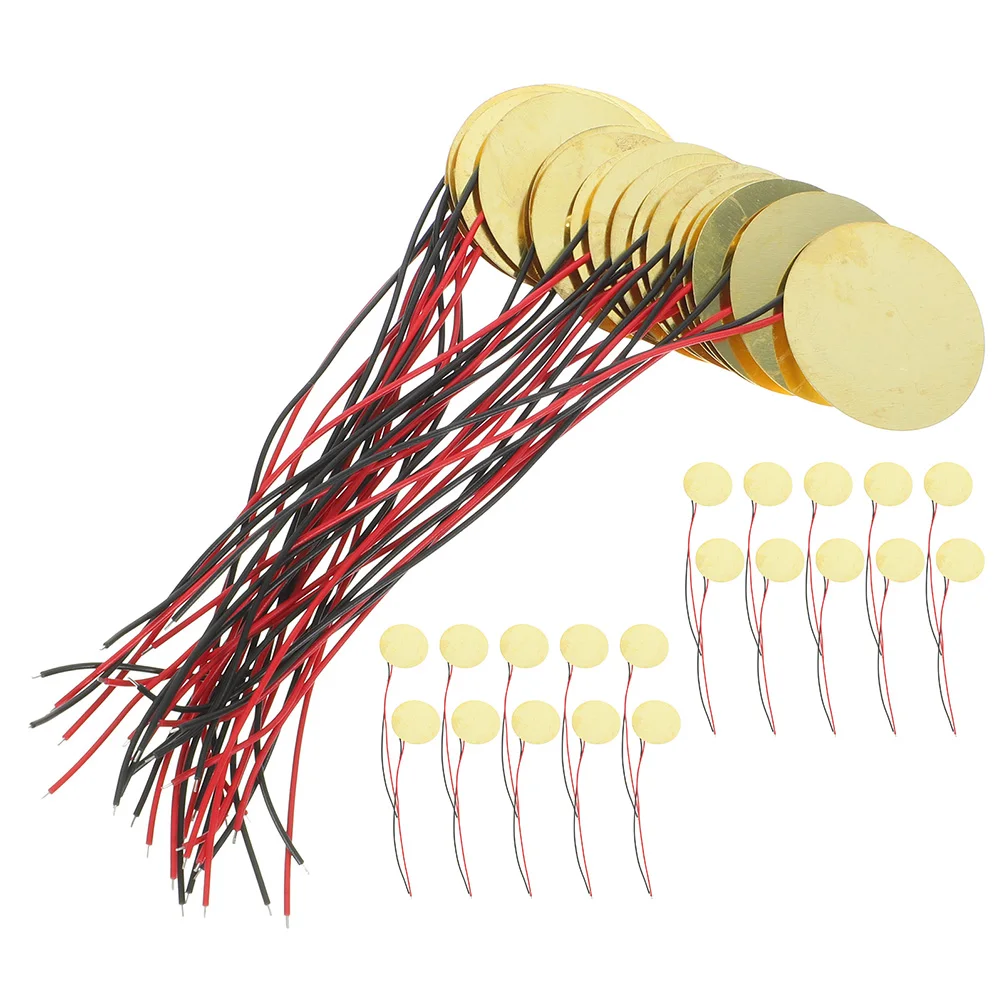 

40pcs Piezo Copper Sheet Soldering Wire Electroceramic Guitar Trigger Drum Disc Pickup Drum Trigger Replacement