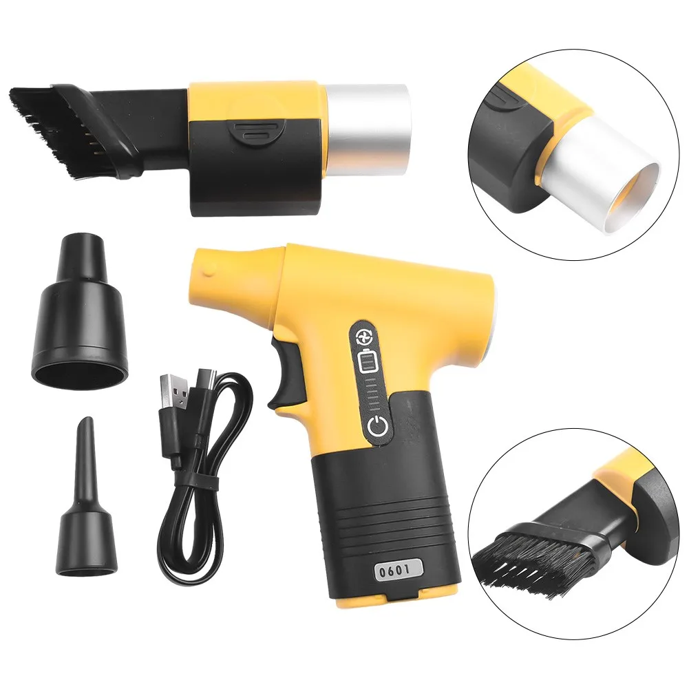 مكنسة كهربائية محمولة مدمجة وخفيفة الوزن مع منفاخ مروحة توربو وسرعة قابلة للتعديل لأداء التنظيف الفائق