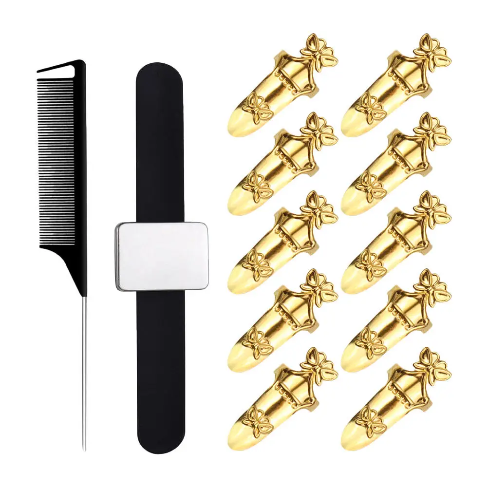 Metal Hair Parting Rings Set – 10-Piece Sectioning & Braiding Styling Tools for Extensions, Cosplay, Salon Use