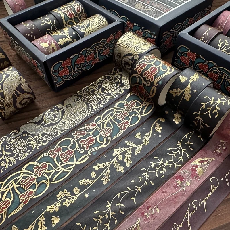 

6 рулонов/коробка, комбинированная упаковка, цветочная лента для горячего тиснения, ручная подарочная упаковка, украшение, канцелярские принадлежности, лента для рукоделия