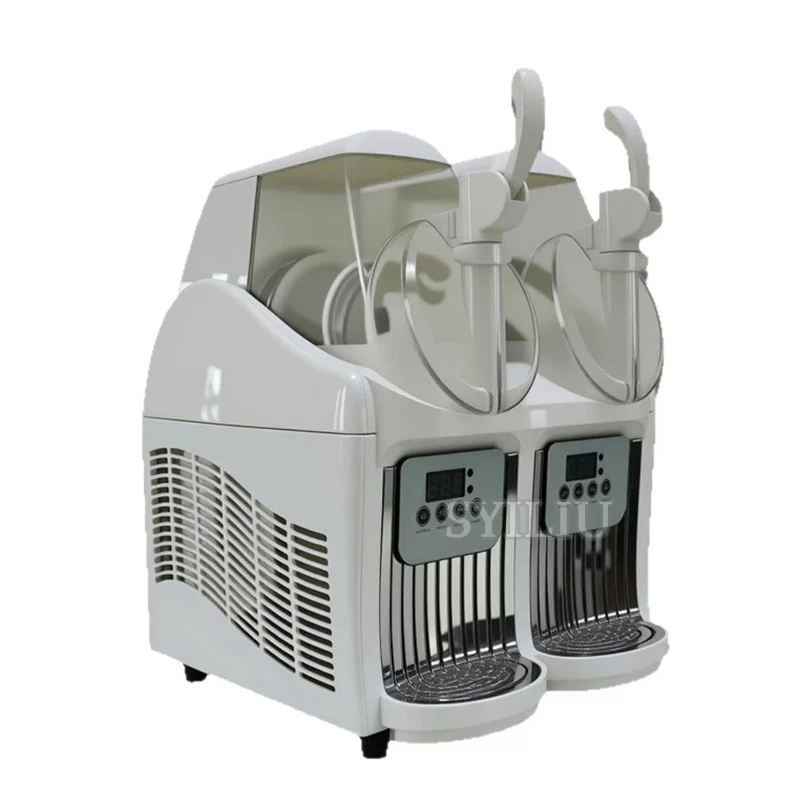 Commercial Home Use Mini Soft Ice Cream Machine Table Top Slush Maker Dual Tank 2L*2 10-Minute Shaping