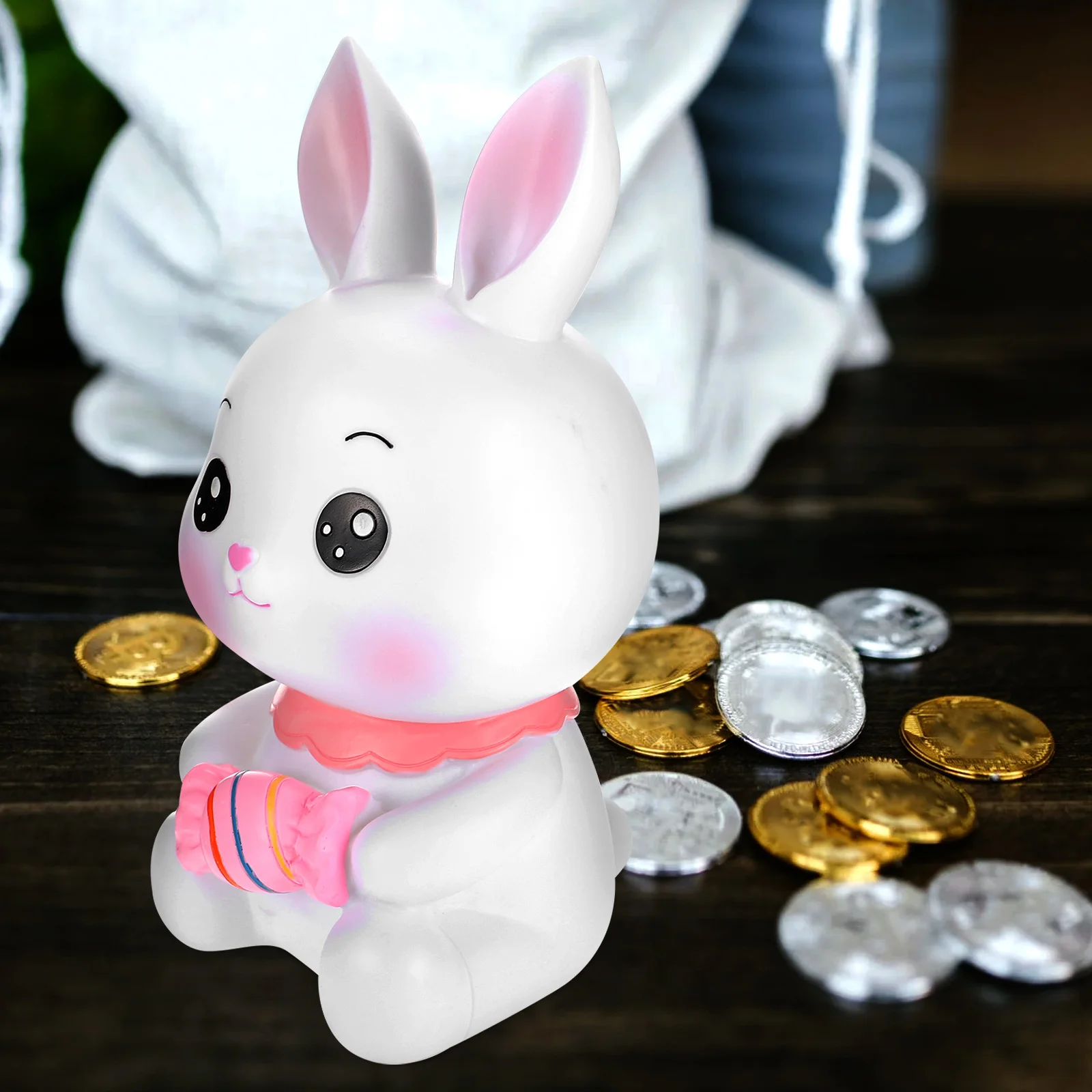 Joli pot de pièces de monnaie en forme de lapin, boîte d'économie d'argent pour enfants, Pot de bureau éducatif, Design Animal mignon, décoration de la maison, banque de pièces pour chambre d'enfant