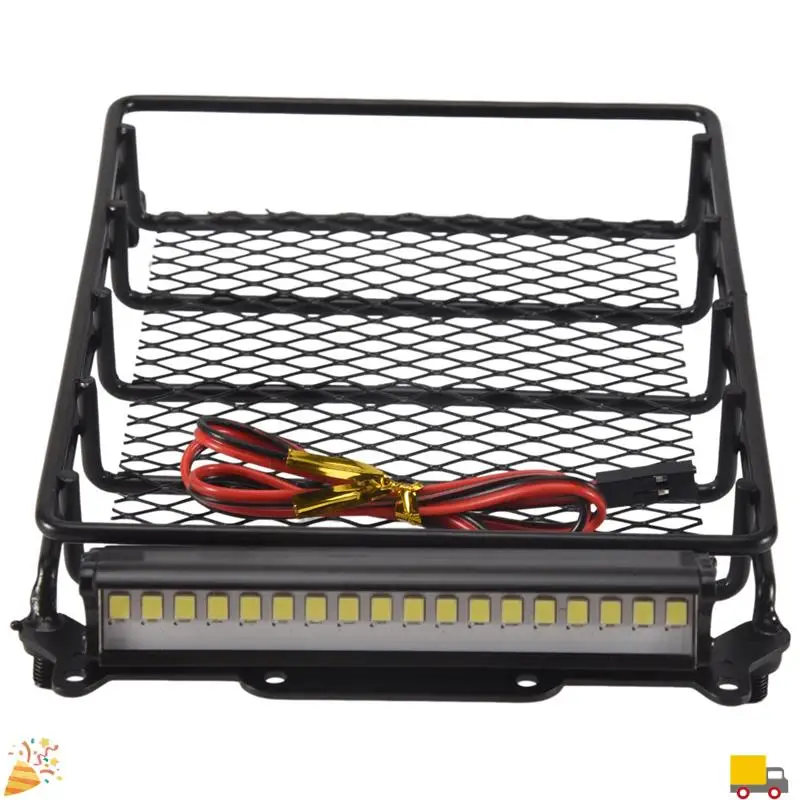 Voor MN D90 D91 D99 MN90 MN99S 1/12 RC Auto Upgrade Onderdelen Metalen Bagagedrager Lade Imperiaal Met LED Licht accessoires