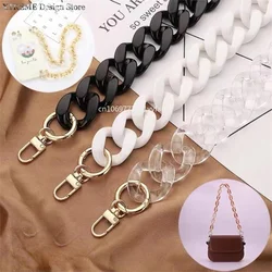 Large Flat Chain Strap Acrylic Clear Chain Luxury Handbag Strap Replacement Purse Clutches Handles for Handbags DIY Crafts