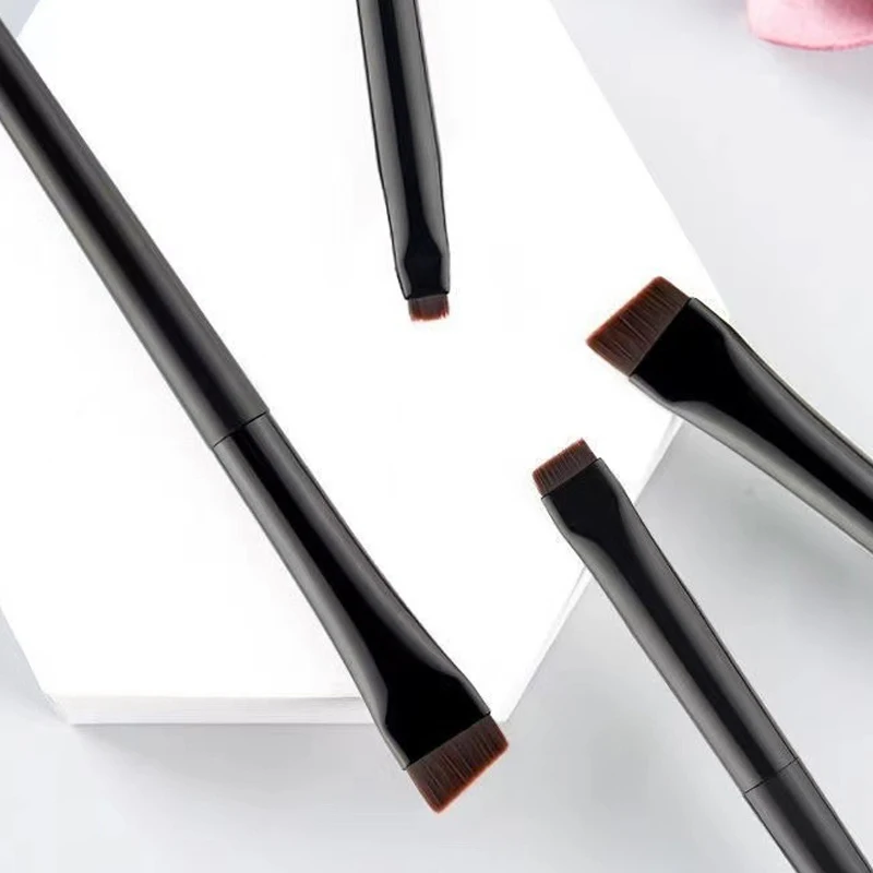 3 piezas delineador de ojos cepillo de cabeza oblicua cepillos de cejas debajo de los ojos detalle corrector cepillo maquillaje portátil herramientas de belleza