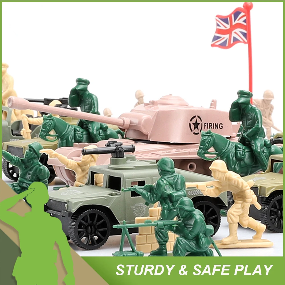 ViiKONDO-Ensemble de jeu militaire de soldat de l'armée pour hommes, figurine d'action classique, WWII, allemand vs britannique, saut 11 Pose, modèle de jeu de guerre pour enfants, cadeau pour garçon