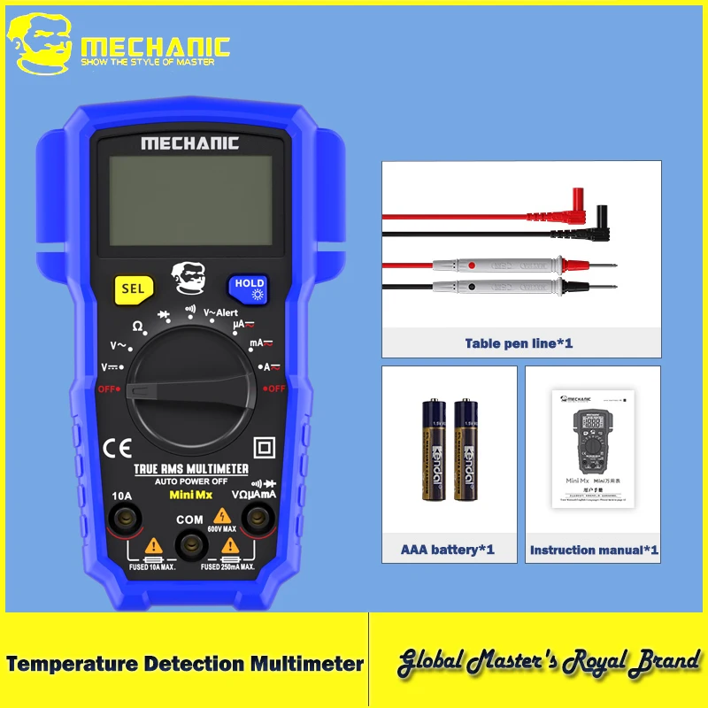 【MECHANIC】 Mini MX Multimeter Intelligent Anti-burn NCV Measurement Function LED Large Screen Overload Protection Multimeter