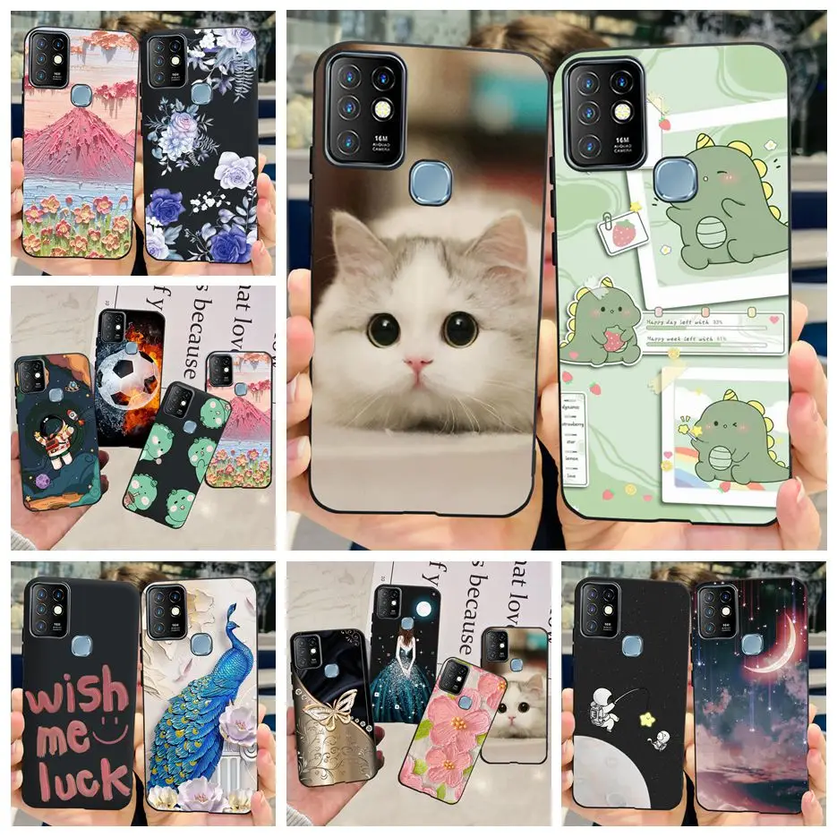 For Infinix Hot 10 Case X682B X682C Cute Painted Cover Soft Silicone Phone Case For Infinix Hot 10 Hot10 Back Cover 6.78\'\' Coque