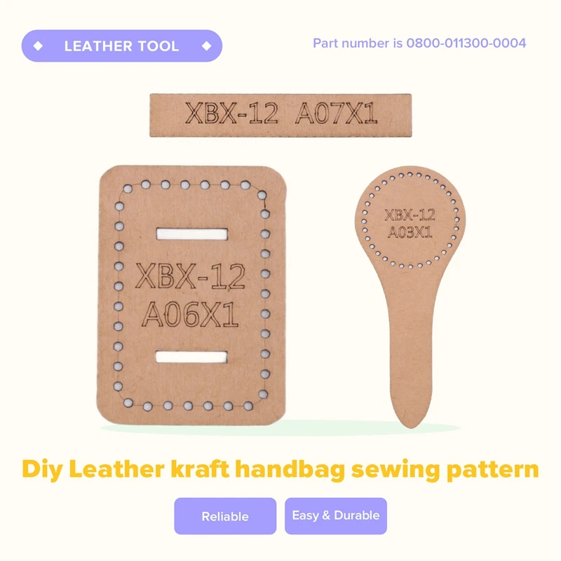 DIY Leather Tool Kit Kraft Handbag Sewing Pattern DIY Handmade Craft Template Finished Product Size 21x19x6.5CM-FABY