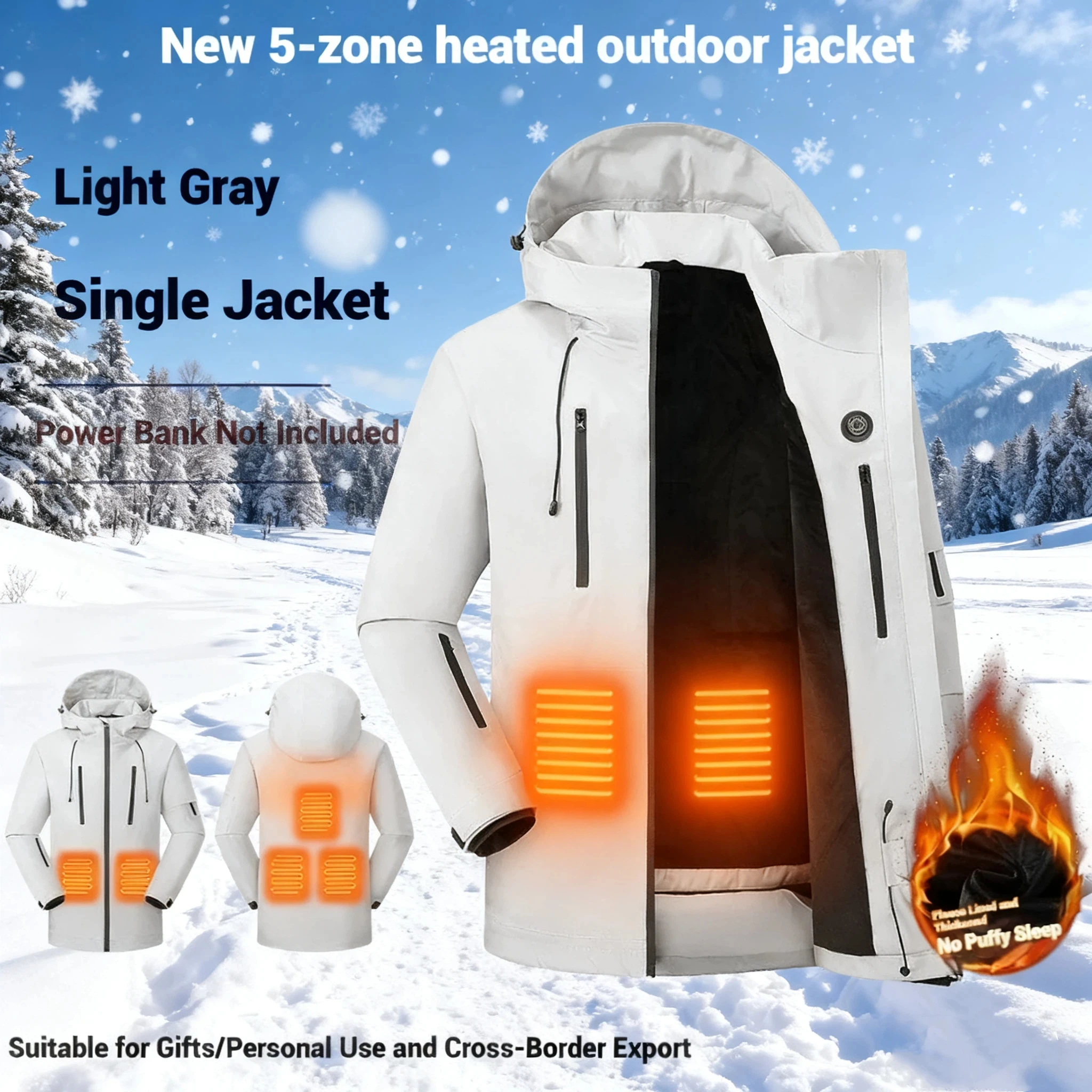 

Умная куртка с подогревом, зимнее утепленное пальто для мужчин и женщин, ветрозащитная водонепроницаемая уличная лыжная куртка на флисовой подкладке, новинка