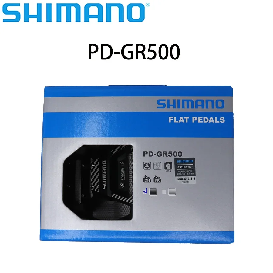

Педали Shimano PD-GR500 Flat Platform с 9 регулируемыми шипами, вогнутые, алюминиевые, с осью CrMo для MTB, трейла, эндуро, BMX, оригинальные