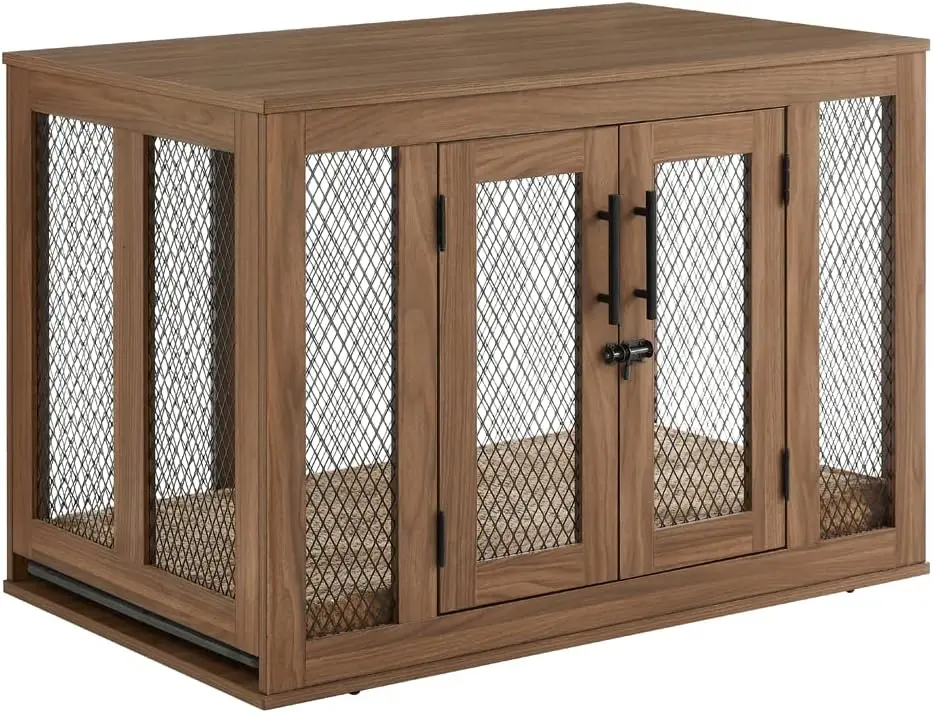 

unipaws Furniture Dog Crate with Tray for Medium Dogs, Indoor Aesthetic Puppy Kennel Pet House Dog Cage with Door, Modern Decora