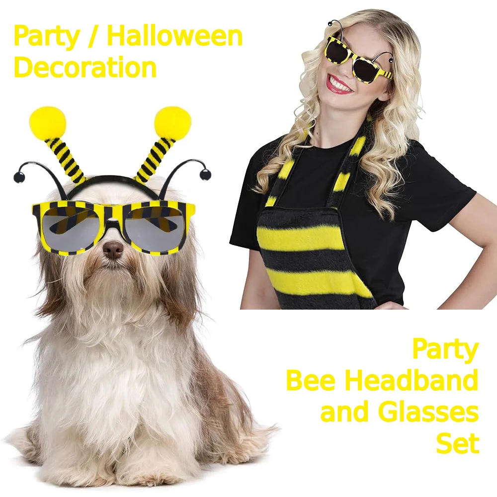 3Pcs/Set Cute Bee Ladybug Theme Headband Glasses Costume Decoration for Adult Kids Birthday Photo Props Wedding Party Favors