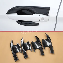 Carbon Fiber Car Exterior Door Handle Bowl Covers Protector For Mitsubishi Eclipse Cross 2018 2019 2020 2021 2022 2023 2024