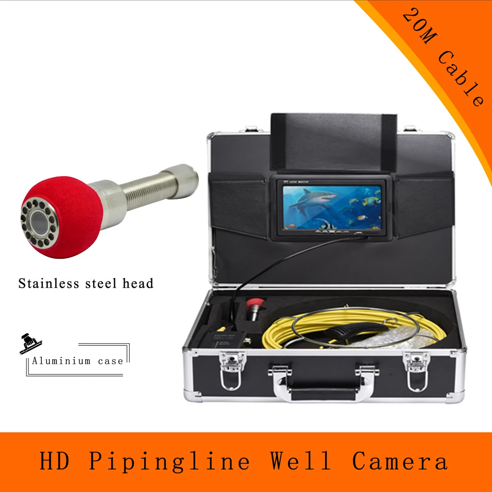 1Set 20/30/40M Cable Pipeline System Sewer Inspection Camera DVR System 7 Inch Display Endoscope Surveiilance