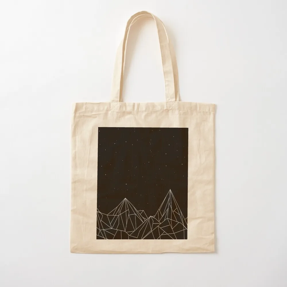 جبال المحكمة الليلية - أسود (النسخة القديمة) حقيبة حمل صديقة للبيئة حقيبة حمل قابلة للطي من القماش المخصص حقائب مخصصة #2