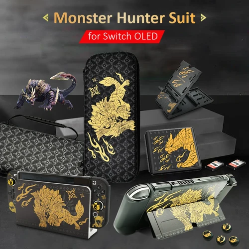Bolsa de almacenamiento Monster Hunter para NS Switch OLED, Estuche de transporte, carcasa protectora para NS Switch OLED, accesorios de juego, 2022