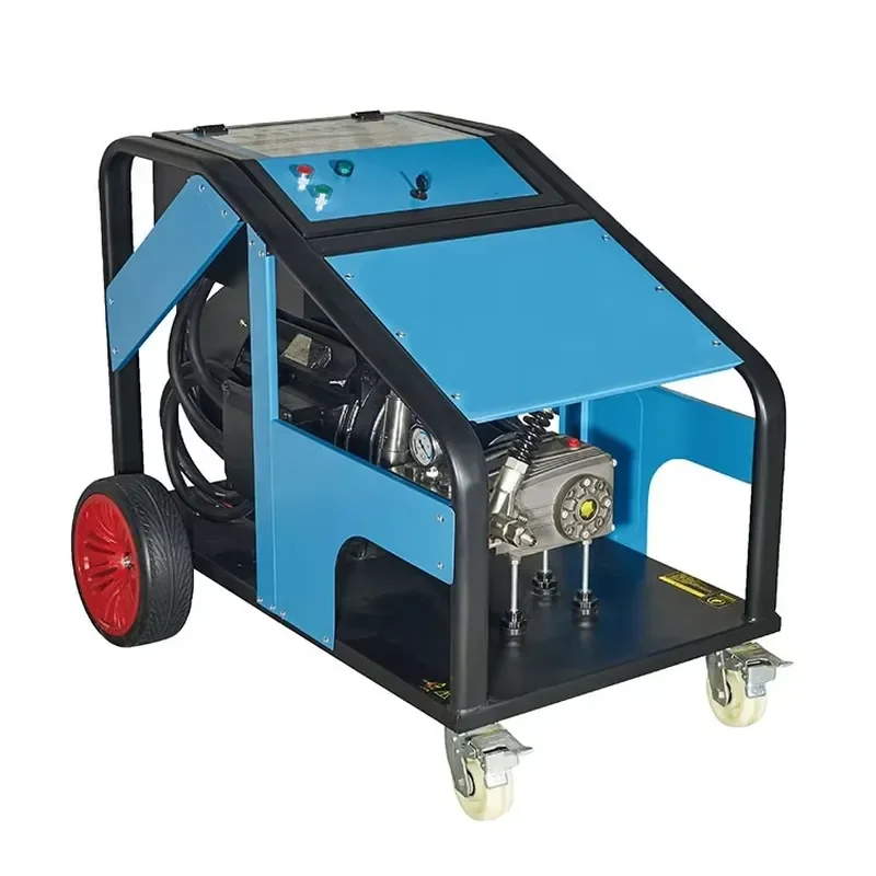 for Vigor 35KW Electric High Pressure Washer 800-900 Bar Adjustable 18L Min Flow Rate with 4 Nozzles for Industrial Cleaning
