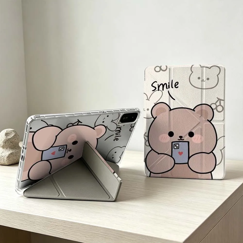 Cute Bear Pattern Soft For Xiaomi Mi Pad 8 7 6 5 Pro Redmi Pad SE 2 Poco Pad Foldable 3Y Tablet Case view 2