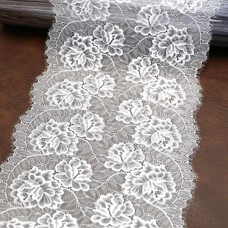 (3 meters) 230mm flower Stretch Lace Trims For Clothing Accessories Dress Sewing Applique Costume Handwork Lace Fabrics Ribbon