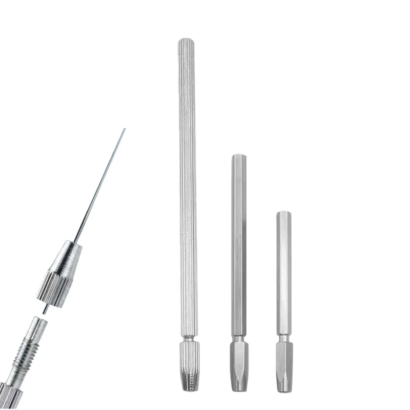 

1pc Stainless Steel Dental Barbed Broach Handle for Root Canal Treatment 108mm/70mm/55mm Dental Endodontic Plucked Needle Handle