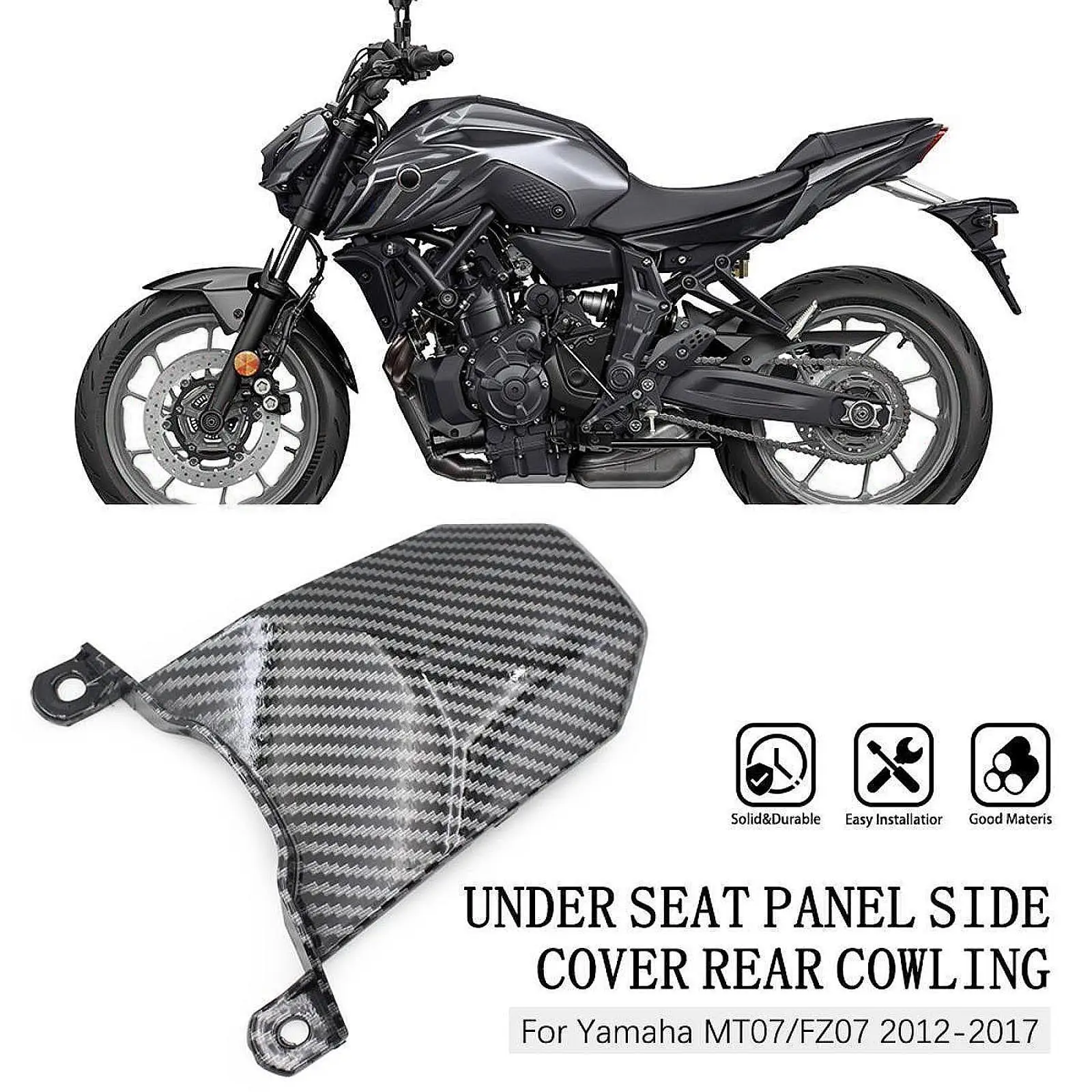 

Motorbike Tail Fairing Plastic Rear Seat Panel Accessory High Performance for Yamaha MT 07 FZ 07 2012 2017