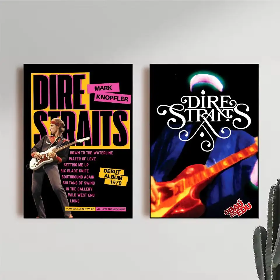 Band D-Dire Straits Poster Trendy Wall Art Good Sticker Printed on PP Paper for Coffee Office Bar Decoration Best Gift