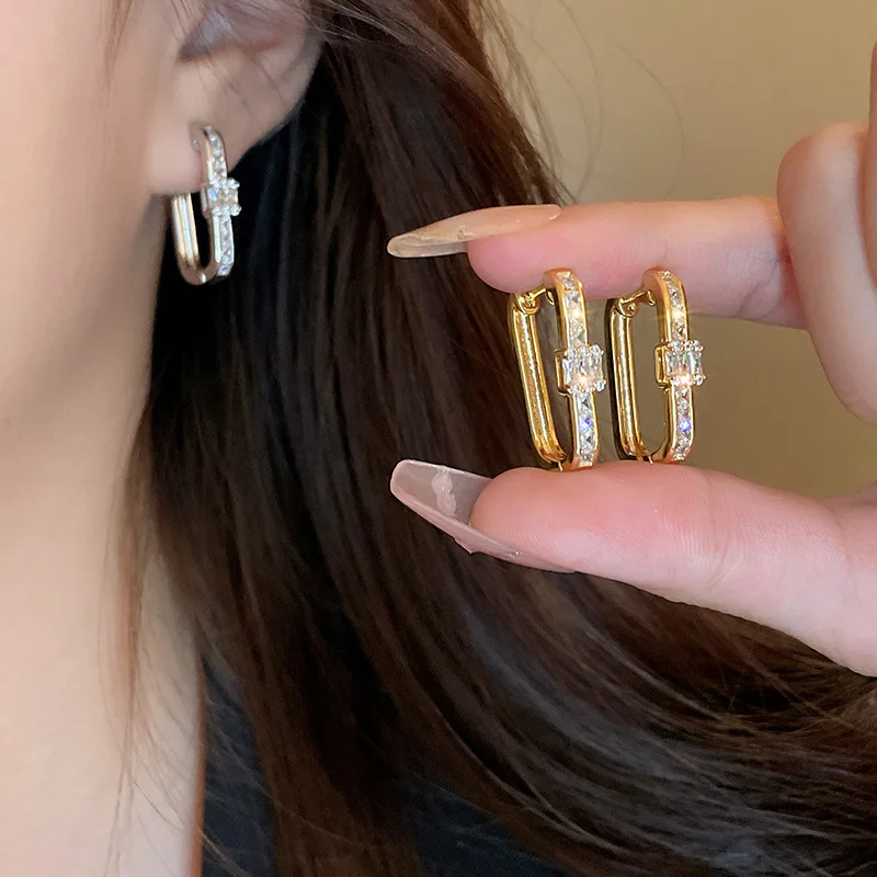Women's Exquisite Zircon Geometry Statement Earrings
