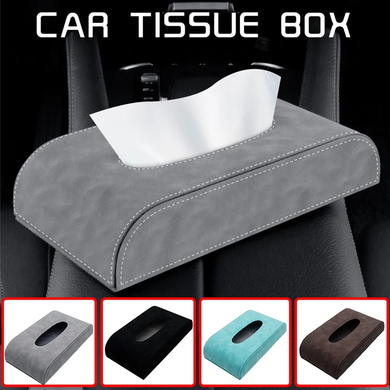 Car Tissue Box Holder Center Console Armrest Napkin Box Car Seat Back Armrest Rectangular Pumping Paper Box