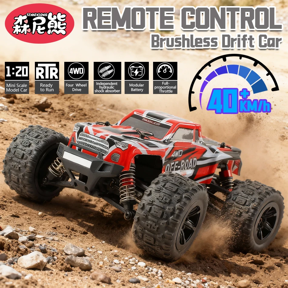 SENNIXIONG 1:20 RTR 4WD 40km/h فرش RC شاحنة كبيرة التحكم عن بعد سريع الانجراف سيارة الكهربائية عالية السرعة لعبة سباق للكبار