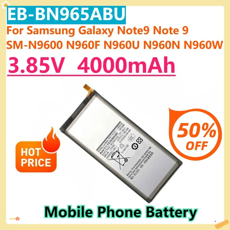 For Samsung Galaxy Note9 Note 9 SM-N9600 N960F N960U N960N N960W  4000mAh Bateria EB-BN965ABU Replacement Battery