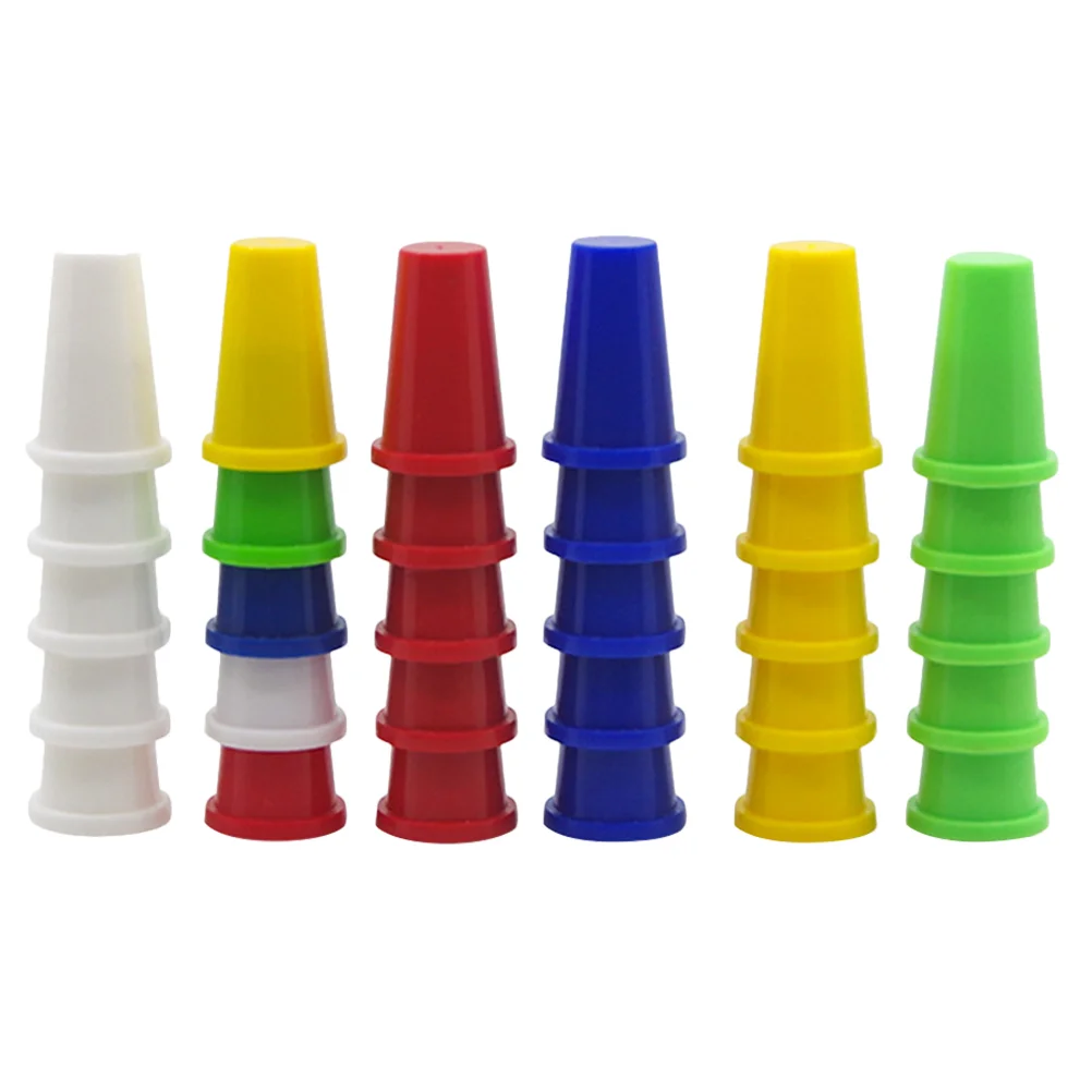 60PCS Thimble Caps Plastic Finger Protectors Colorful Pin Needle for DIY Craft Making Quilting Needlework (Mixed Style)