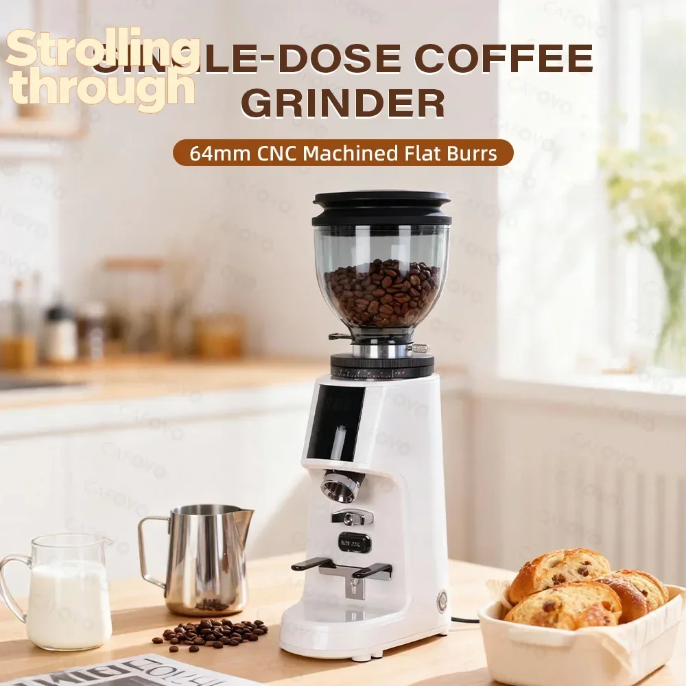 

Кофемолка G764F с плоскими жерновами 64 мм, 100-ступенчатая регулировка помола, с функцией измерения времени, для домашнего бариста