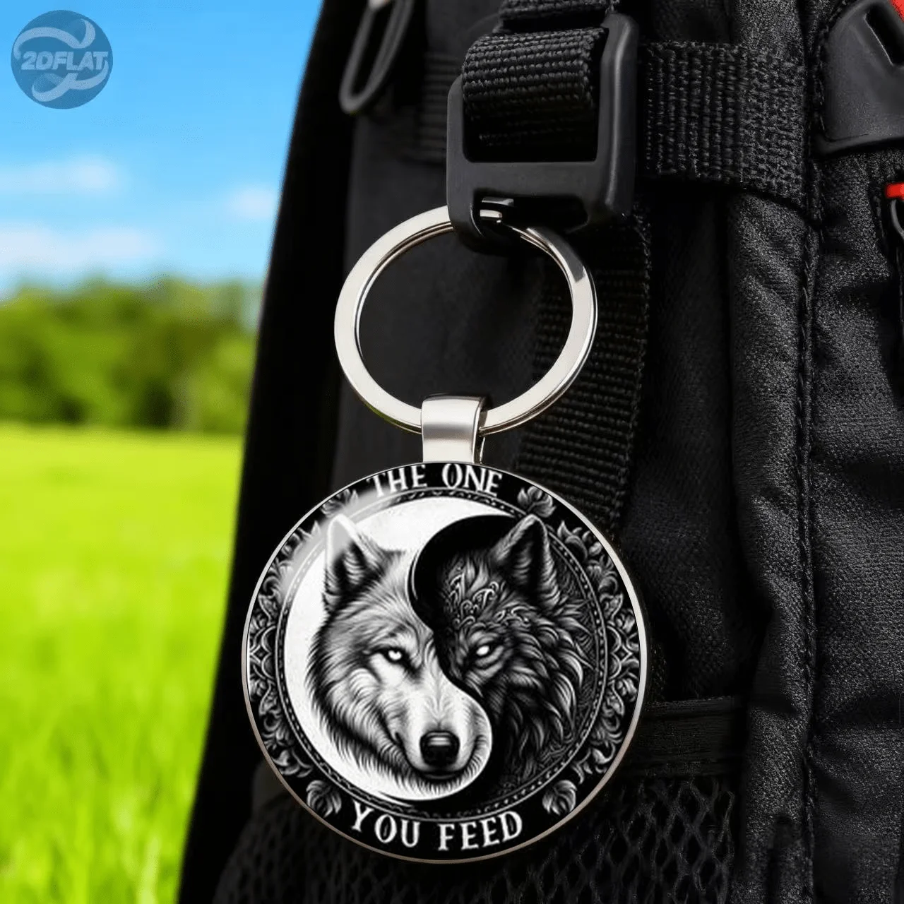 Wolf Yin Yang Schlüsselanhänger – Unisex-Tier-Totem-Autoanhänger, kreatives Geschenk für Familie und Freunde – Detail 5