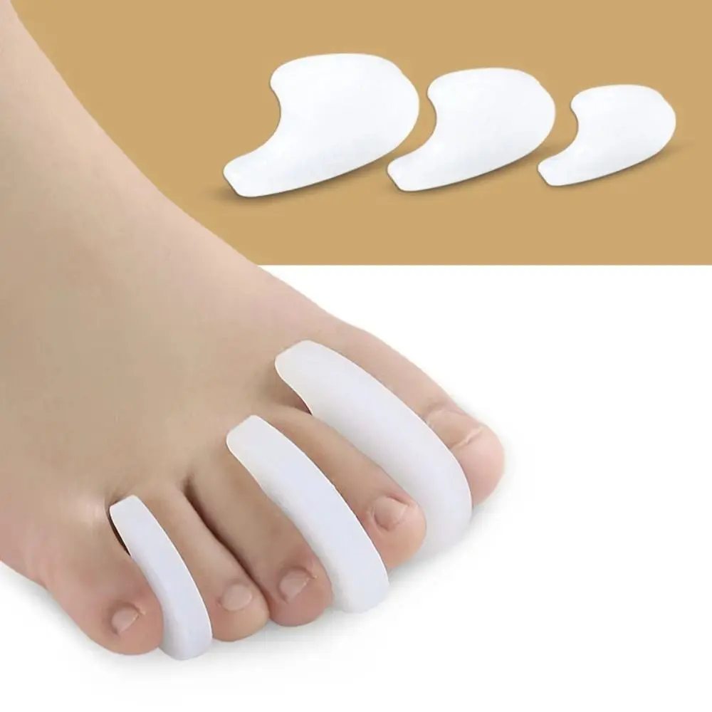 Separador de dedos de silicone durável, 2 peças = 1 par, protetor de osso de joanete, ajustador de hálux valgo, cuidados com os pés, corretor de pedicure