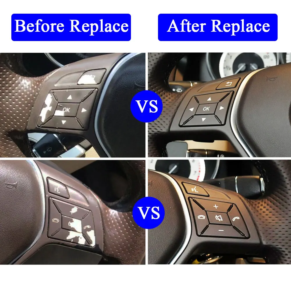 LHD RHD Car Steering Wheel Cover Control Switch Multi-function Button For Mercedes Benz C E GLK Class W204 X204 W212 W218 W156