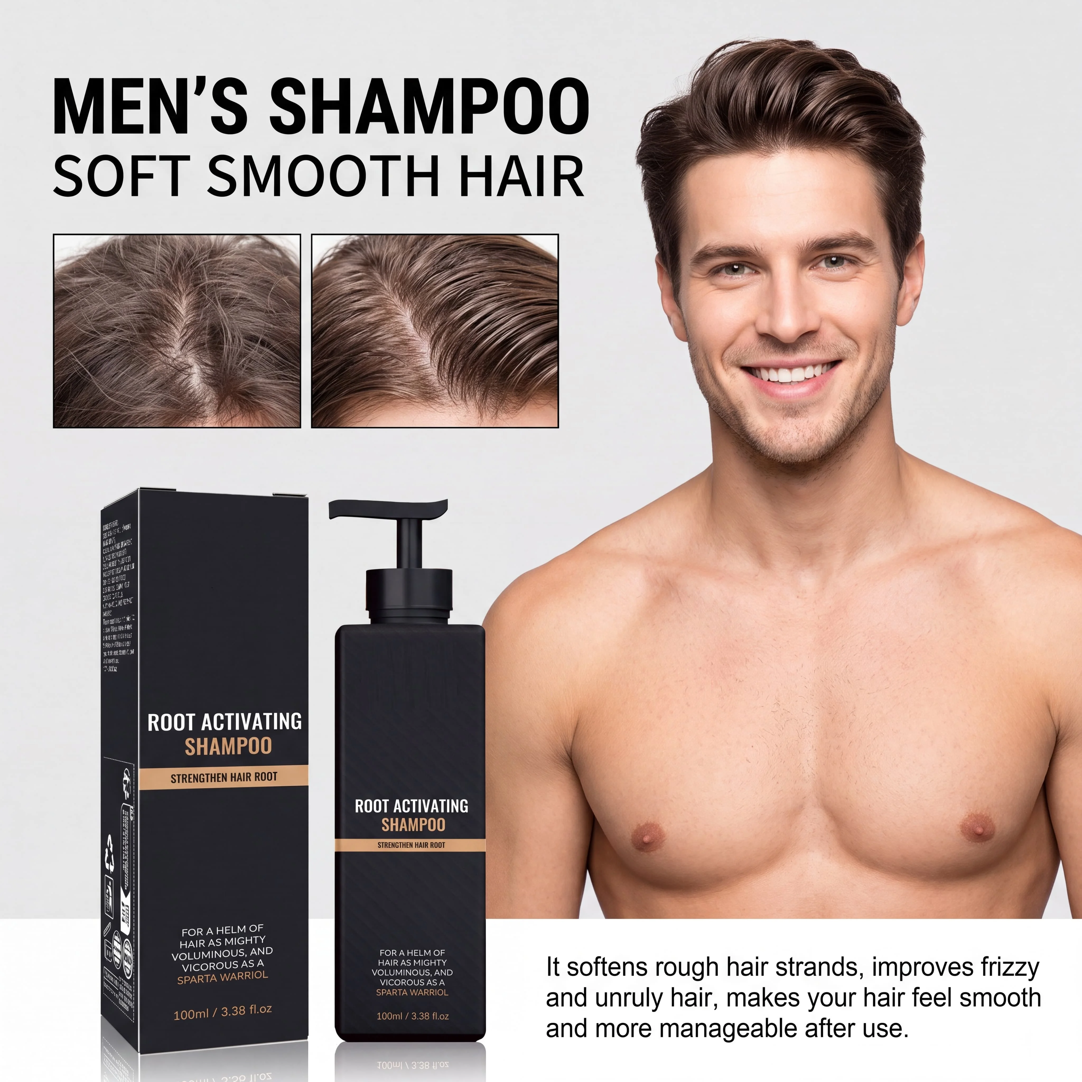 Herrenshampoo Sanfter Haarreiniger Erfrischende Kopfhautpflege Nährend Feuchtigkeitsspendend Glättend pH-Ausgleichend Tägliche Anwendung Für Alle Haartypen