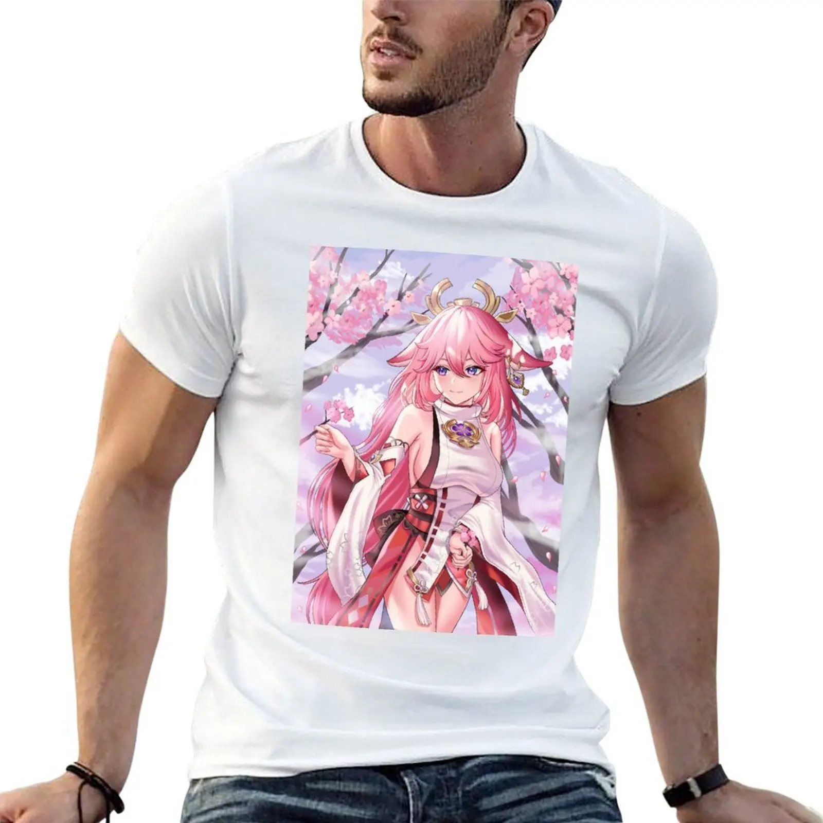 

Yae miko T-Shirt t shirt man designer t shirts with prints T-Shirt