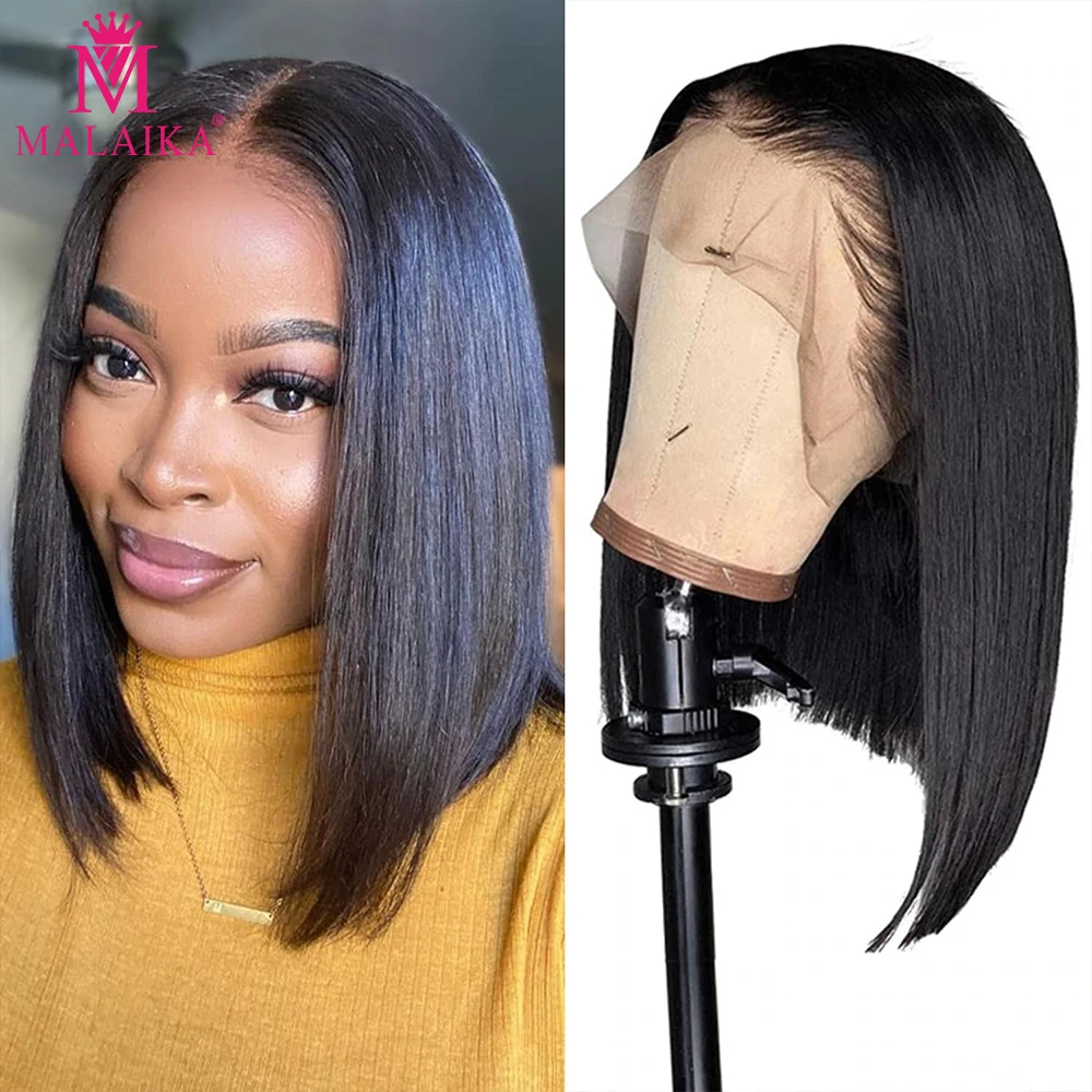 

MALAIKA Straight Short Bob Wig 13X4 Lace Front Wigs 100% Human Hair Wig for Black Women Brazilian Virgin Human Hair Wigs