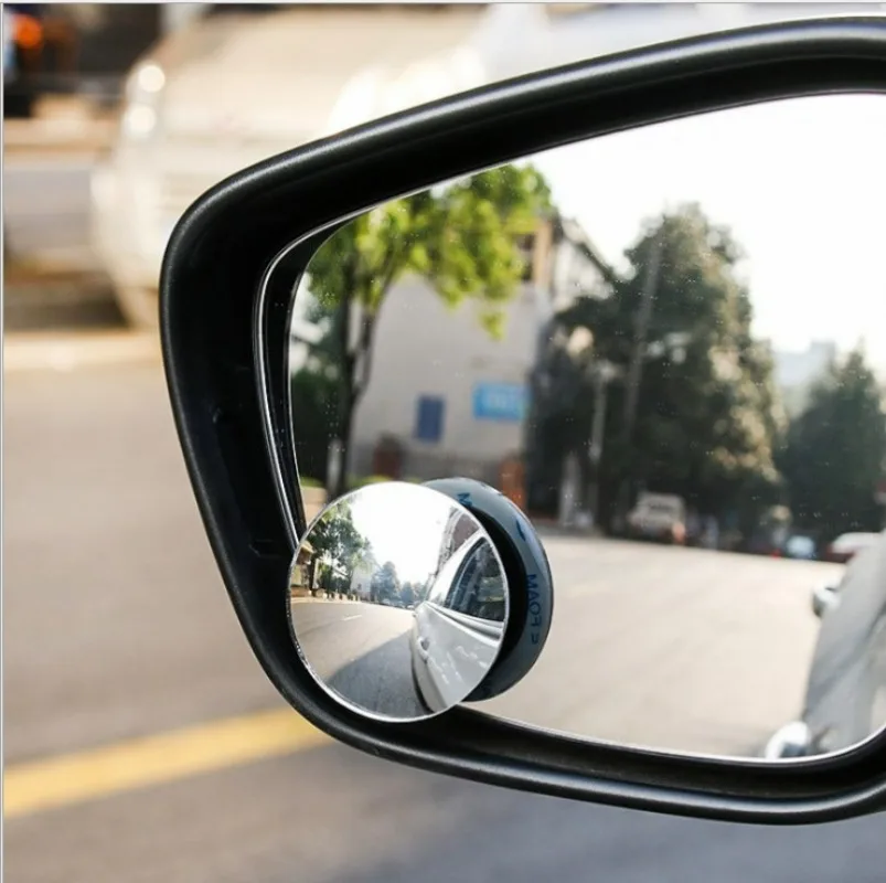 Car Blind Spot Rear View Mirror Wide Angle 360 Degree Adjustable Small Round Mirror Car Reverse Auxiliary Rearview Convex Mirror